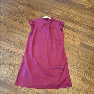 Adorable mauve suede baby doll dress. Perfect for the holidays!